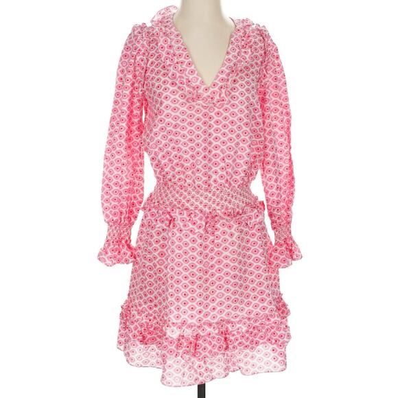 Zadig & Voltaire Rune Debby Cotton Ruffle Evil Eye Print Mini Dress XS - Picture 5 of 12